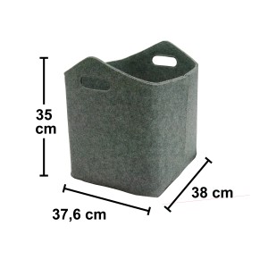 Košara za drva iz filca siva oglata