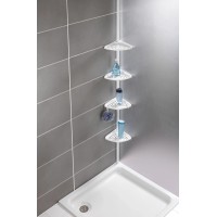 Wenko Teleskopski regal Opal jeklo bela lakirana kovina 19,5 x 85-250 x 26 cm