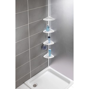 Wenko Teleskopski regal Opal jeklo bela lakirana kovina 19,5 x 85-250 x 26 cm