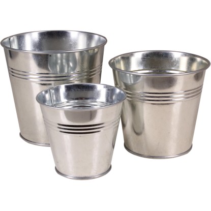 Okrasni lonec iz cinka Ø 16 cm x 14 cm srebrni