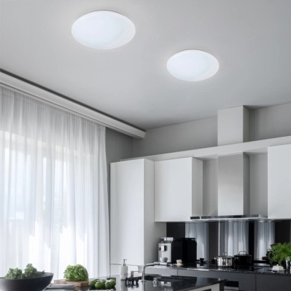 Reality LED stropna svetilka Putz bela 12 W umetna masa