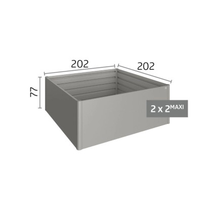 Biohort Kovinska visoka greda 2 x 2 temno siva-kovinska 201 cm x 201 cm x 77 cm