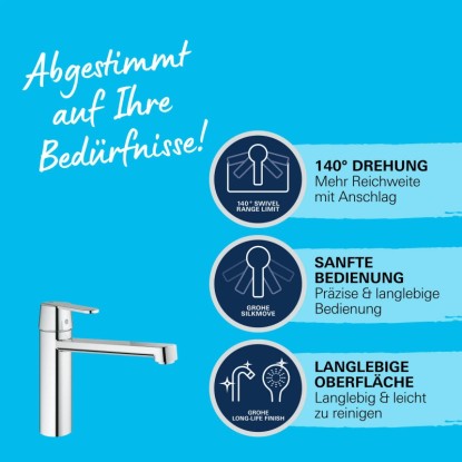 Grohe Kuhinjska armatura Get z vrtljivo cevnim izlivom kromirana