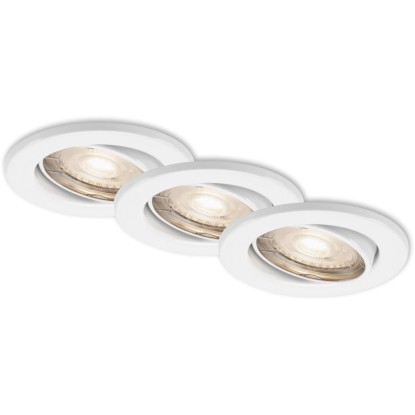 Briloner LED vgradna svetilka 3-delni komplet GU10 bela Ø 8,6 cm vrtljiva