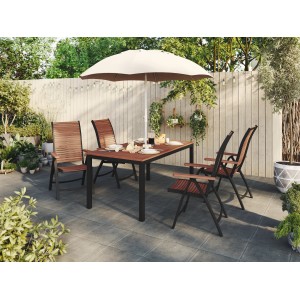 Sedežna garnitura Bonlee 5-delna aluminij siva