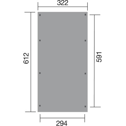 Weka Avtomobilski nadstrešek  617 Vel. 2 brez strešnih plošč 322 x 612 cm