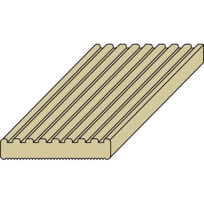 Terasna deska narebrena Zelena tlačno impregnirana 14,4 cm x 2,7 cm x 300 cm