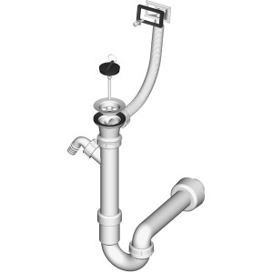 LIV Sifon za pomivalno korito enojni rešetka Ø 70 mm pravokotni preliv