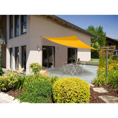 Sončno jadro Sun City trikotno HDPE 360 x 360 x 360 cm gorčično rumene barve