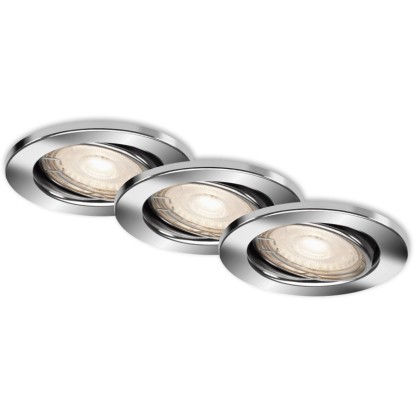 Briloner LED vgradna svetilka 3-delni komplet GU10 kromirana Ø 8,6 cm vrtljiva