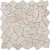 Mozaik iz lomljenih ploščic, kremna barva, 30,5 cm x 30,5 cm