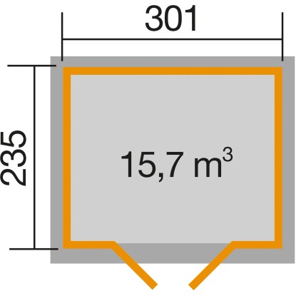 Weka Lesena vrtna hiška 122 Vel. 4 Antracit 7,1 m²