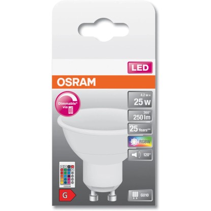 Osram LED-sijalka GU10 4,2 W toplo bela 250 lm EEK: G 5,6 x 5 cm (V x Ø)
