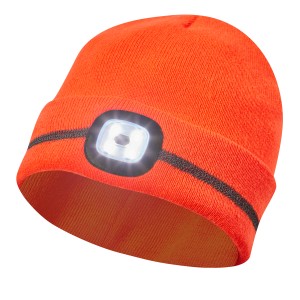 Gebol Pletena LED-kapa z odsevnimi trakovi oranžna