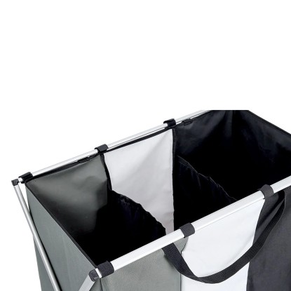 Zeller Present Zbiralnik za perilo 3-kratni 64 cm x 57 cm x 40 cm črno-siva-bela