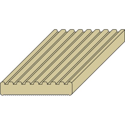 Terasna deska narebrena Zelena tlačno impregnirana 14,4 cm x 2,7 cm x 200 cm