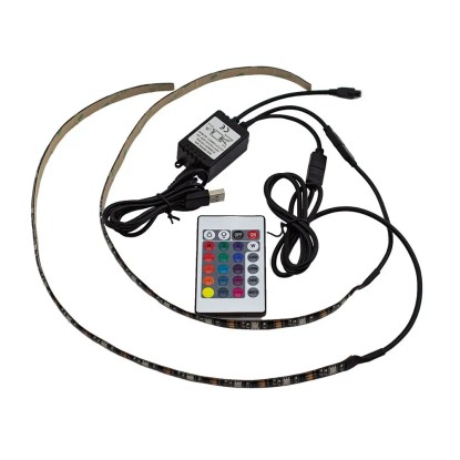 LED trak 30LED/m za TV z USB, z upravljalniki, 5050, IP20, RGB, 2x 0,5 m