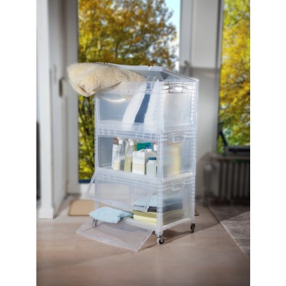 Eurobox-System Zaboj Tauro Flap Side 40 x 30 x 22 cm prozorni