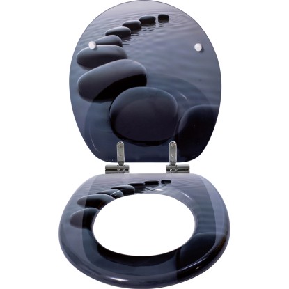 baliv WC-deska Comala II s počasnim zapiranjem duroplast marmor siva