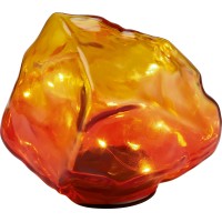 Solarni okrasni kamen kristal LED oranžno-rdeč 13,5 cm x 14,5 cm x 12 cm