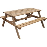 Miza za piknik rjav les 71,2 cm x 130,5 cm x 148 cm FSC
