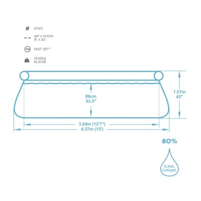 Bestway Bazen Fast Set™ 457 cm x 107 cm