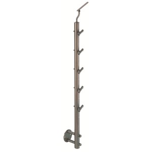 Ograjni steber okrogli V2A z nosilci okroglih palic 100 cm