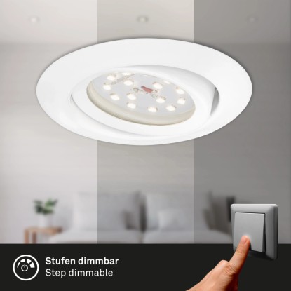 Briloner LED vgradna svetilka bela
