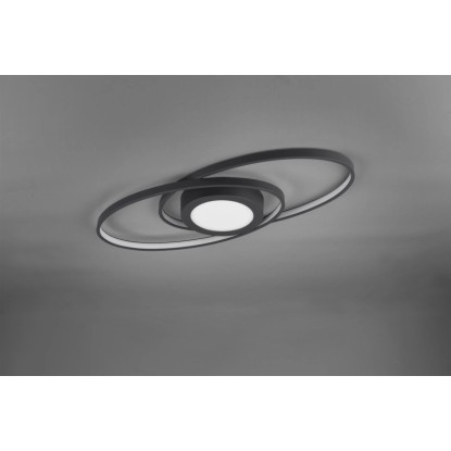 Trio LED stropno svetilo Galaxy 27 W antracitne barve s stikalom za zatemnitev