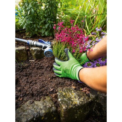 Vrtne rokavice z delnim premazom iz lateksa zelene velikost 7