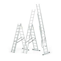 DRABEST Večnamenska lestev 3 x 7 prečk aluminijasta