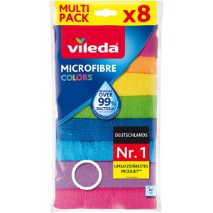 Vileda Večnamenska krpa Microfibre Colors XXL 8 kosov