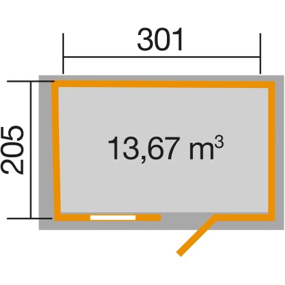 Weka Lesena vrtna hiška 123 Vel. 3 Siva 6,2 m²