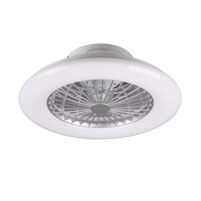 Stropna LED-svetilka z ventilatorjem Stralsund Ø 50 cm bela