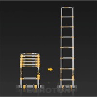 Teleskopska prislonilna lestev 90 cm - 3.5 m črna