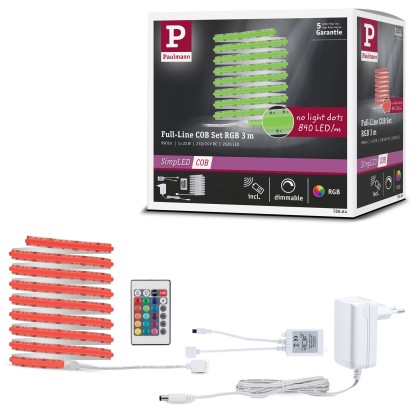 Paulmann SimpLED LED Strip COB celotni komplet 3 m večbarven 22 W