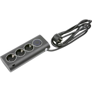 Oblikovalski namizni električni razdelilnik s 3 vtičnicami in stikalom