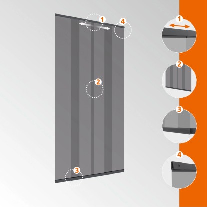 Windhager Teleskopska zavesa za vrata KST antracit 120 cm x 250 cm