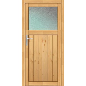 Lesena pomožna vhodna vrata NET 501 Smreka Naravna 98 cm x 200 cm Leva izvedba