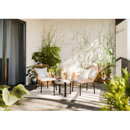 Komplet balkonskega pohištva Norwalk siv 3-delni