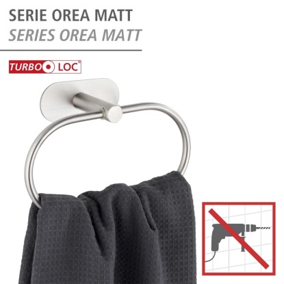 Wenko Obroč za brisače Turbo-Loc legirano jeklo Orea mat