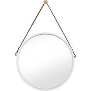 Okroglo ogledalo Ø 50 cm bele barve