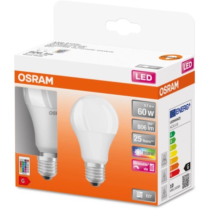 Osram LED-sijalka E27 v obliki žarnice 9 W 806 lm 2 kosa 11,2 x 6 cm (V x Ø)