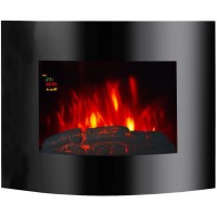 EL Fuego Električni stenski kamin Aarau Ovalen Črn 1,8 kW