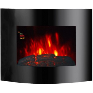 EL Fuego Električni stenski kamin Aarau Ovalen Črn 1,8 kW