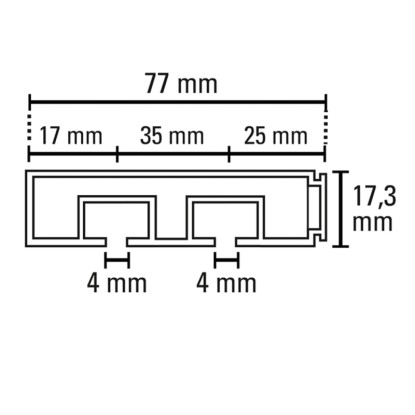 Gardinia Tračno vodilo za zavese 2-kanalna GE2 Bela 180 cm