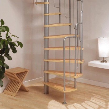 Spiralne stopnice Barcelona Les/kovina z ograjo Ø 138 cm FSC®