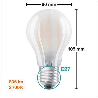 Osram LED-sijalka E27 v obliki žarnice 6,5 W 806 lm 5 kosov 6 x 6 cm (V x Ø)