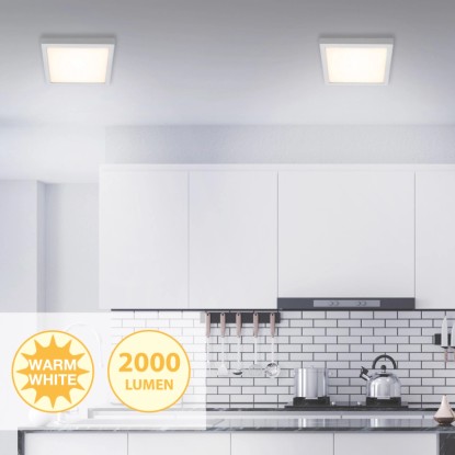 Briloner LED stropna in stenska svetilka Fire mat krom. 21 W topla bela 30x30 cm