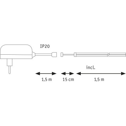 Paulmann SimpLED LED Strip COB celotni komplet 1,5 m bela 7 W